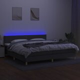  Krevet box spring s madracem LED tamnosivi 200x200 cm tkanina | shoptok.hr