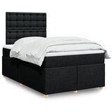 vidaXL Krevet box spring s madracem crni 120 x 190 cm od tkanine | shoptok.hr