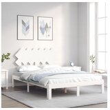  Posteljni okvir z vzglavjem bel 4FT6 trles | Shoptok.si