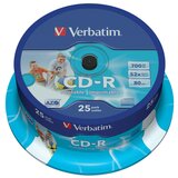 Verbatim CD Disk 700 MB, 80min, 52x, printable mat površina 25kom | shoptok.hr
