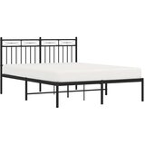  Metalni okvir za krevet s uzglavljem crni 135x190 cm | shoptok.hr