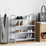  Stalak za cipele s 4 police od metala i netkane tkanine srebrni | shoptok.hr