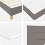 Box Postelja z vzmetnico z vzmetnico Taupe 200 x 200 cm blago, (5000125947) Slike