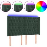 Maison Chic LED Posteljno vzglavje - Vzglavna omarica - Nočna omarica temno zeleno 163x16x118/128 cm žamet, (21709340) | Shoptok.si