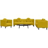  3-dijelni set sofa s jastucima žuti baršunasti | Eponuda.ba