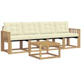 vidaXL Zunanja garnitura za sedenje z blazino 5 pcs Bela in krem, (5000282395) | Shoptok.si