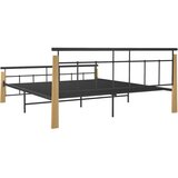 Kovina okvir za krevet od metala i masivne hrastovine 180 x 200 cm | shoptok.hr