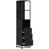 vidaXL Kupaonski ormar s ladicama Crni hrast 35 x 37.5 x 166 cm | shoptok.hr