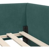 vidaXL Kotna postelja Temno zelena 90 x 200 cm Samet in sodobno leseno | Shoptok.si