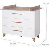 Roba Bijela/u prirodnoj boji niska dječja komoda u dekoru hrasta s promjenjivim stolom 110x98 cm – | shoptok.hr