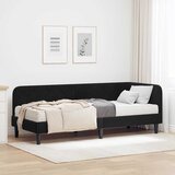 vidaXL Kotna postelja z vzmetnico z vzglavjem Črna 80 x 200 cm Žamet | Shoptok.si