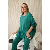 Kesi Włoski Oversize cotton set sweatshirt + pants green Cijene