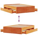  Posteljni okvir brez vzmetnice s predali 150x200 cm borovina, (21607647) | Shoptok.si