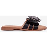 Boto Women's Flat Heeled Slippers with Tulle Bow Black Tanira | shoptok.hr