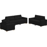 SOFA 3 pcs Crna 221 x 80 x 80 cm Platnasta tkanina | Eponuda.ba