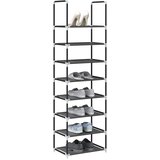  Stalak za cipele 8 nivoa crni 44x28x145 cm netkana tkanina | shoptok.hr