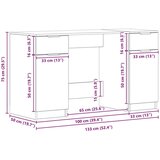 vidaXL Miza s predalom Črni hrast 133 x 50 x 75 cm Konstruiran les | Shoptok.si