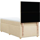 vidaXL Box spring postelja z vzmetnico krem 80x200 cm blago, (21261114) | Shoptok.si