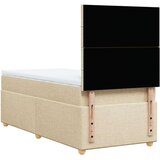 vidaXL Okvir kreveta s oprugama i madrac krem 80x200 cm od tkanine | shoptok.hr