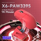 Attack Shark bežični gaming miš X6 PAW3395/26000 dpi/superlight/trimode/red + charging dock | Eponuda.com