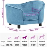 SOFA za pse tirkizna 69 x 49 x 40 cm plišana | shoptok.hr