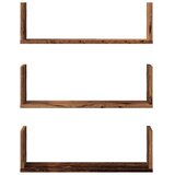 vidaXL Stenska polica 3 kosi starinski les 58x18x18 cm inženirski les | Shoptok.si