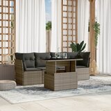 Maison Chic Seti vrtnega pohištva - Vrtna garnitura - Vrtni pohištvo set 5-delna z blazinami siv poli ratan, (21814950) | Shoptok.si