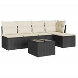  The Living Store Vrtna sedežna garnitura 6-delna z blazinami črna poli ratan - Vrtna Sedežna Garniture, (21452713) | Shoptok.si