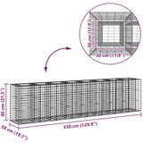  Gabionska dvignjena postelja 2 pcs srebrna 330 x 50 x 80 cm, (5000218356) | Shoptok.si