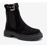 Kesi Chelsea suede boots with a massive sole, Black Ozaro
