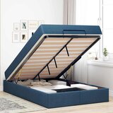  Konstrukcija postelje z vzmetnico Modra 120 x 200 cm blago | Shoptok.si