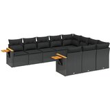  The Living Store Vrtna sedežna garnitura 10-delna z blazinami črn poli ratan - Vrtna Sedežna Garniture, (21452561) | Shoptok.si