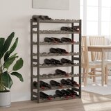  Stalak za vino za 56 boca sivi od masivne borovine | shoptok.hr