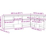  Skladiščni naslon Črna Orehovina 140 cm Konstruiran les, (5000142453) | Shoptok.si