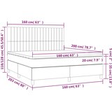 Krevet box spring s madracem LED tamnosivi 160x200 cm baršun | Eponuda.ba