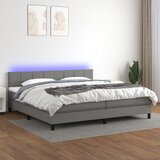  box spring s madracem LED tamnosivi 200x200 cm tkanina | shoptok.hr