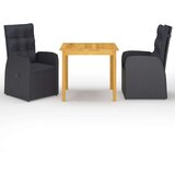  3-dijelni vrtni blagovaonski set crni | shoptok.hr