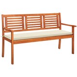  The Living Store Vrtna klop za 3 osebe z blazino 150 cm trden evkaliptus - Klop, (21449690) Cene
