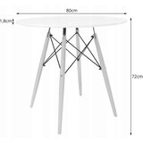  Set okrugli stol TODI 80 crni + 4 stolice LAGO crne boje | shoptok.hr