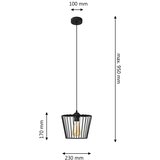  Luster na sajli TORRI 1xE27/15W/230V prečnika 23 cm crne boje | Eponuda.com