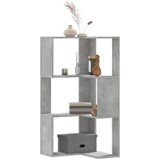  The Living Store Kotna knjižna omara 3-nadstropna betonsko siva 50x50x102 cm - Kotna Knjižna Omara, (21554893) | Shoptok.si