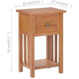 vidaXL Mizica za revije s predalom 35x27x55 cm trden hrastov les | Shoptok.si