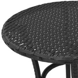  3-dijelni bistro set s jastucima crni od poliratana - Crna i krem 1 | shoptok.hr
