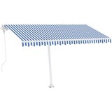  Automatska tenda sa senzorom LED 450x350 cm plavo-bijela | shoptok.hr