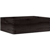vidaXL Drvena kutija s ručkama crna 40x30x13 cm puno drvo bor | shoptok.hr