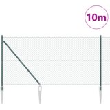 vidaXL Ograja iz verige z 7 zabojniki 1.4x10 m Galvanizirano jeklo | Shoptok.si