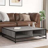 vidaXL Klubska mizica siva sonoma 100x100x30 cm inž. les in kovina | Shoptok.si