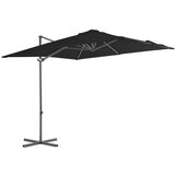 vidaXL Konzolni suncobran s čeličnom šipkom crni 250 x 250 cm Cijene