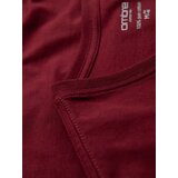 Ombre BASIC men's cotton classic tee shirt with a v-neck - maroon | Shoptok.si