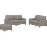  3-dijelni set sofa s jastucima smeđesivi od tkanine | shoptok.hr
